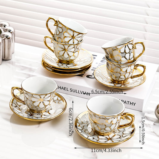 6PCS European Ceramic Coffee Cup Set Afternoon Tea Set