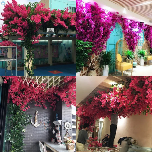 Artificial Pink Bougainvillea Tree with Arching Canopy