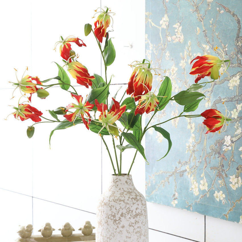 Artificial 3-headed flame lily