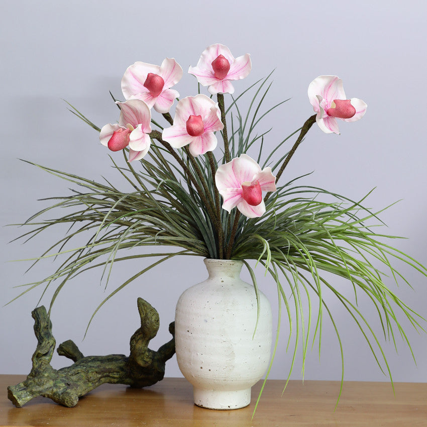 Artificial Single-stem Paphiopedilum, Slipper Orchid