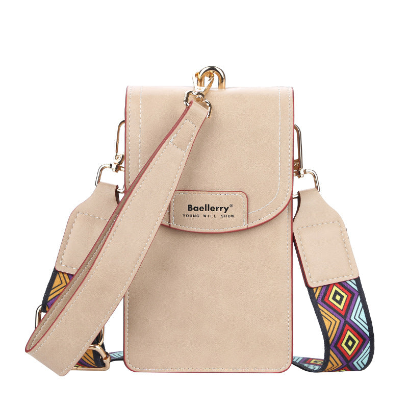BAELLERRY N8608 PU Leather Crossbody Bag Magnetic Button Large Capacity Women Shoulder Pouch
