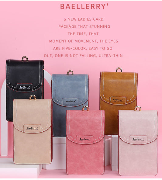 BAELLERRY N8608 PU Leather Crossbody Bag Magnetic Button Large Capacity Women Shoulder Pouch