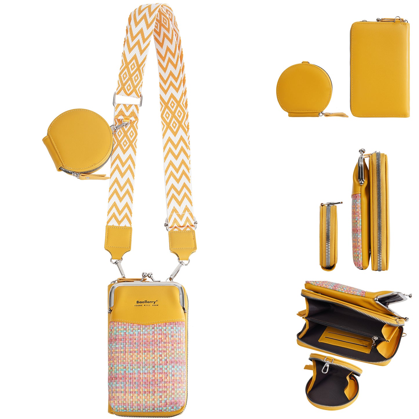 Baellerry PU Leather multifunctional Bag, woman Handbags ,cross body lady Phone and cash single shoulder purse