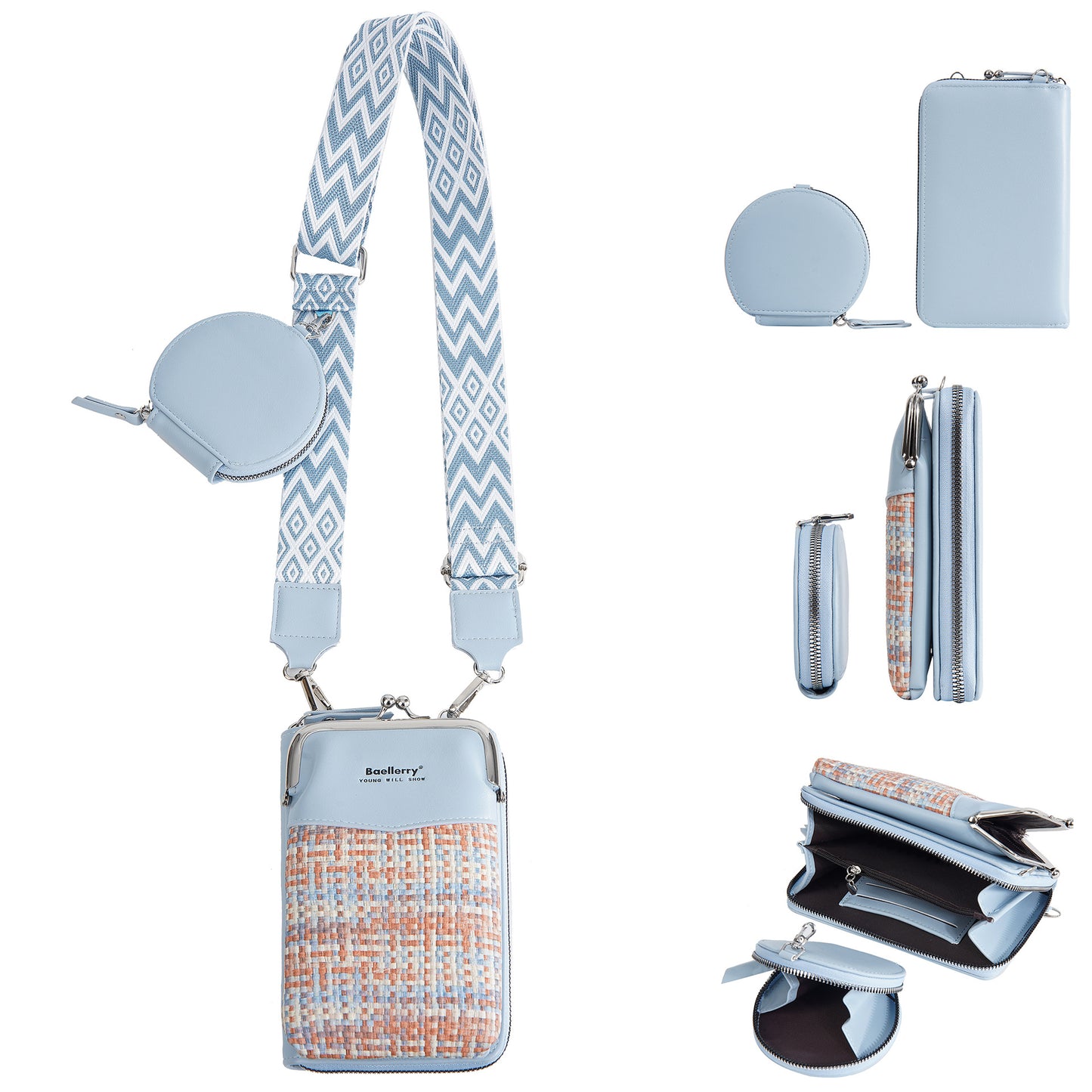 Baellerry PU Leather multifunctional Bag, woman Handbags ,cross body lady Phone and cash single shoulder purse