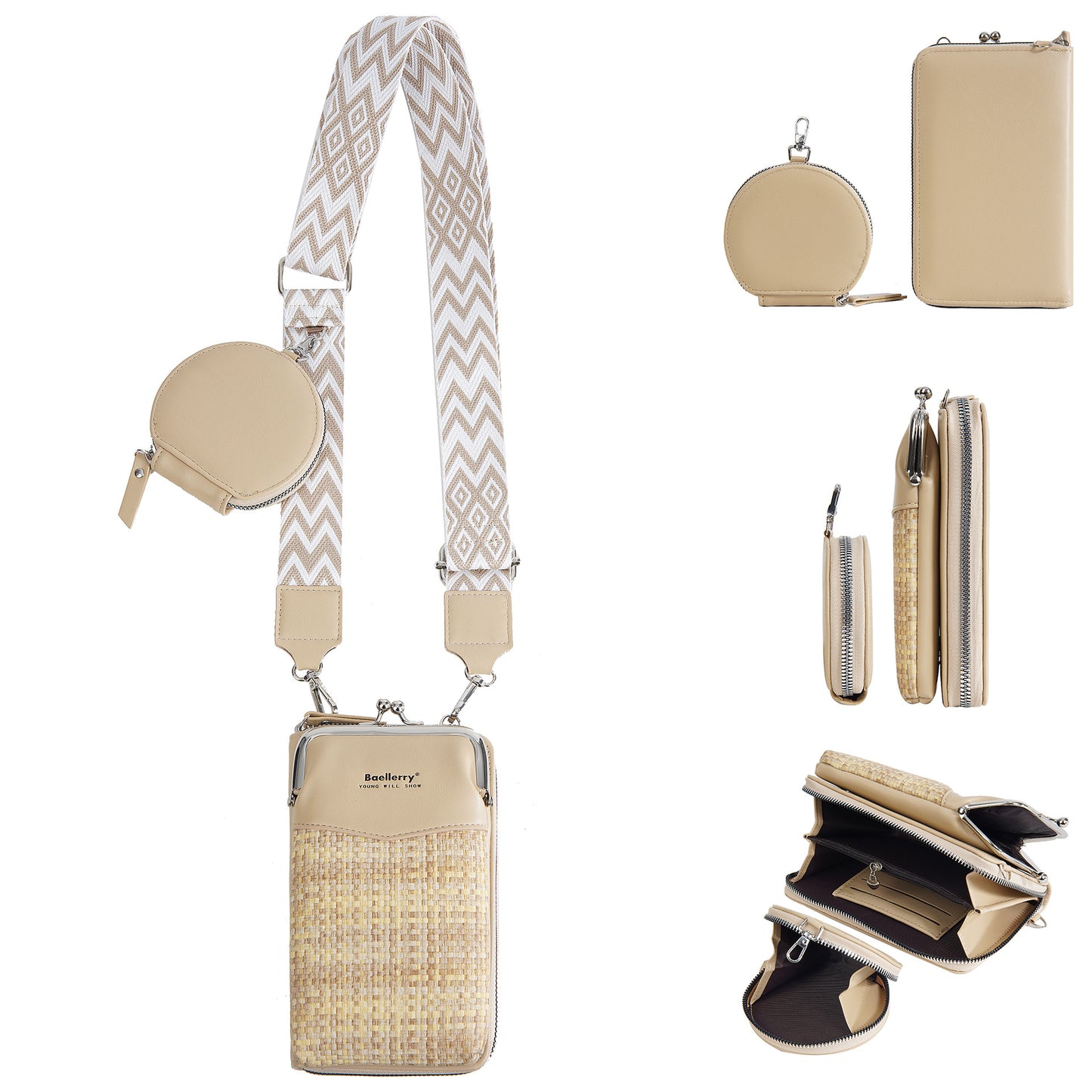 Baellerry PU Leather multifunctional Bag, woman Handbags ,cross body lady Phone and cash single shoulder purse