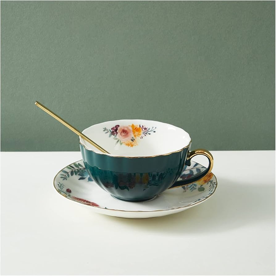 Bone China Cup and Saucer Set Ceramic Tea