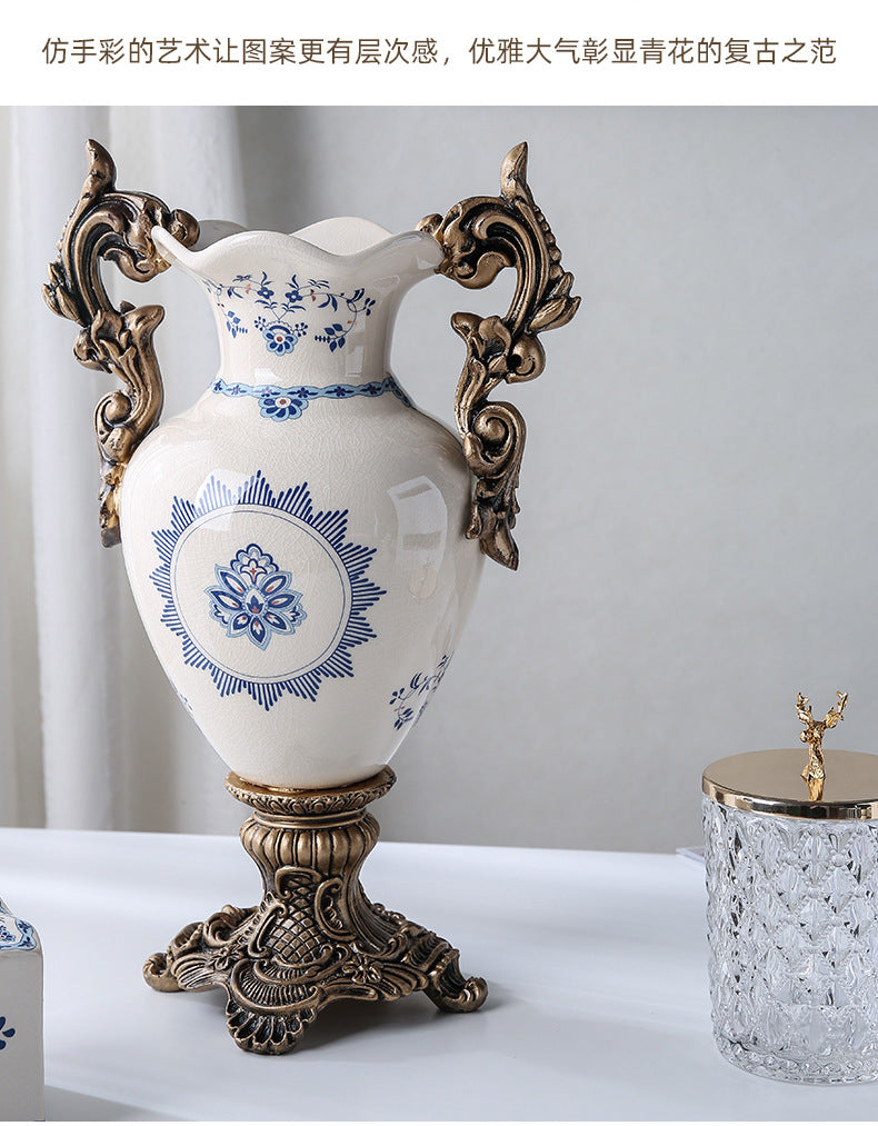 European-Style Ceramic Large Flower Vases for Living Dining