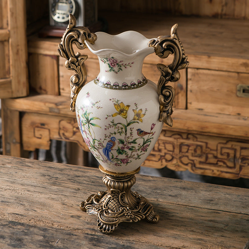 European-Style Ceramic Large Flower Vases for Living Dining