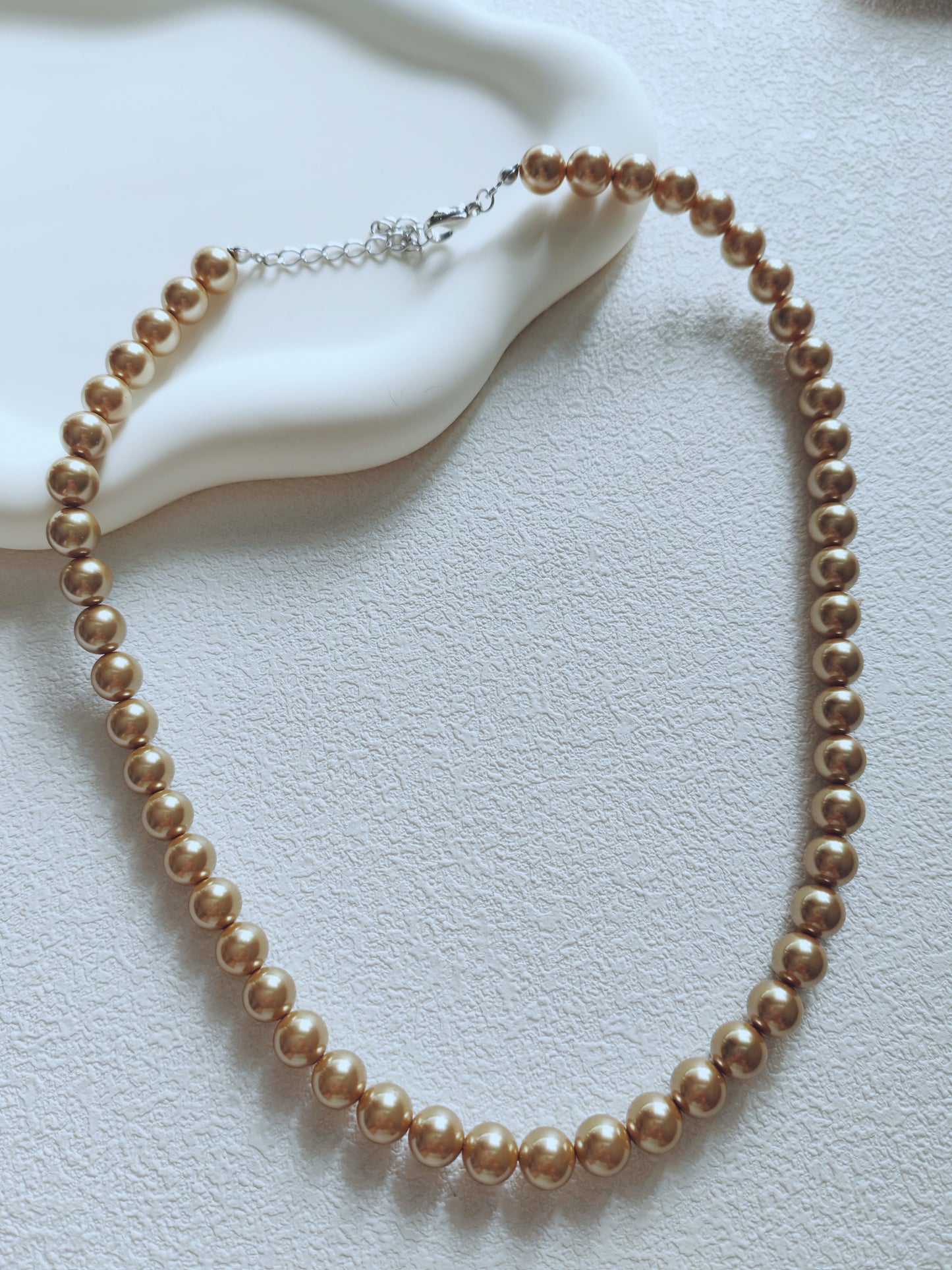 Golden Elegance Faux Pearl Necklace