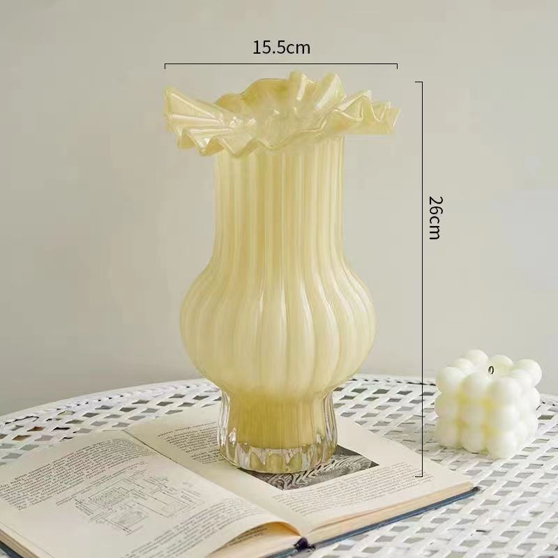 Yellow Fenton Glass Vase