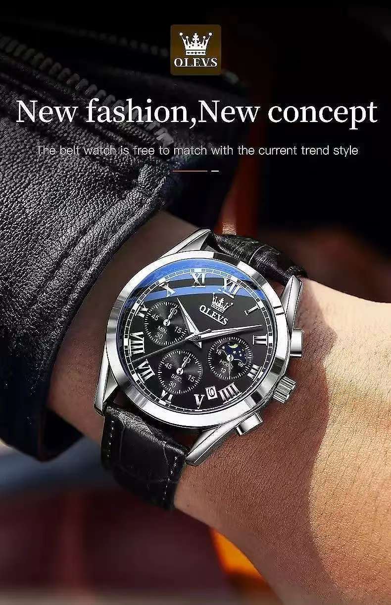 OLEVS 2872 Classic Leather Quartz Watch