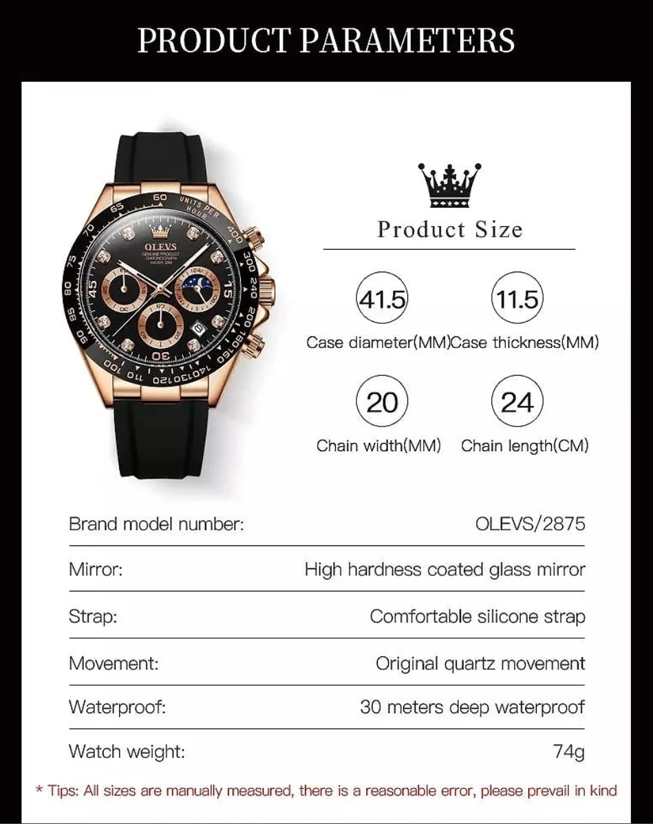 OLEVS 2875 Chronograph Watch Luxury Sport