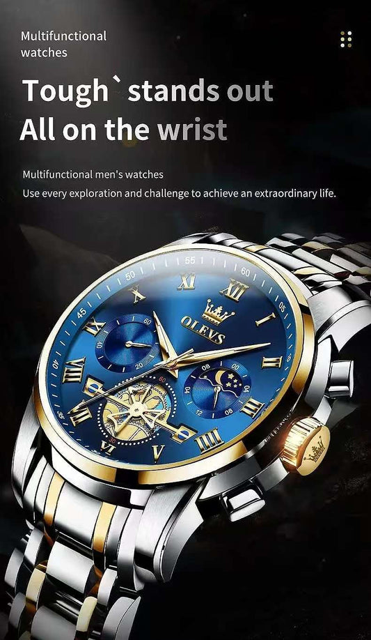 Olevs Watch 2859 Luxury Business  Chronograph