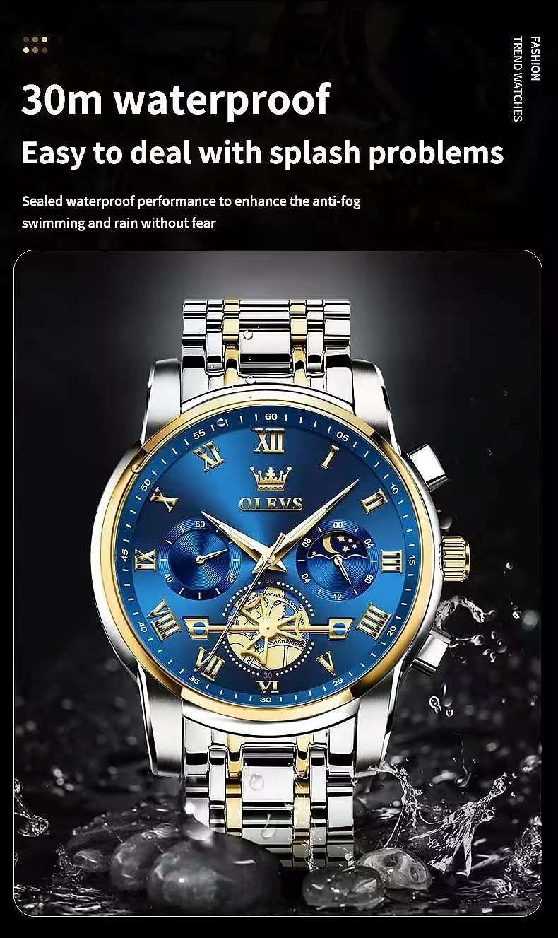 Olevs Watch 2859 Luxury Business Chronograph