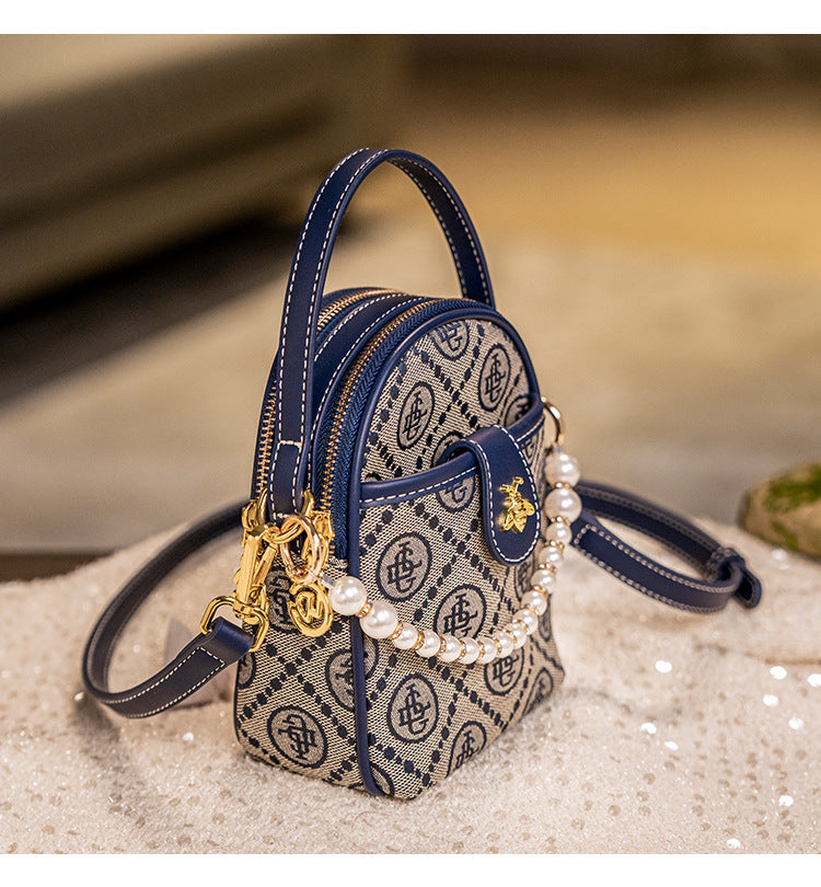 Versatile And Fashionable Custom Embroidered Shoulder Crossbody Small Round Bag