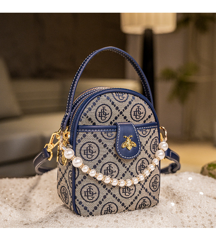Versatile And Fashionable Custom Embroidered Shoulder Crossbody Small Round Bag