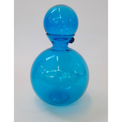 Vintage Blenko Blue Crackle Glass Decanter