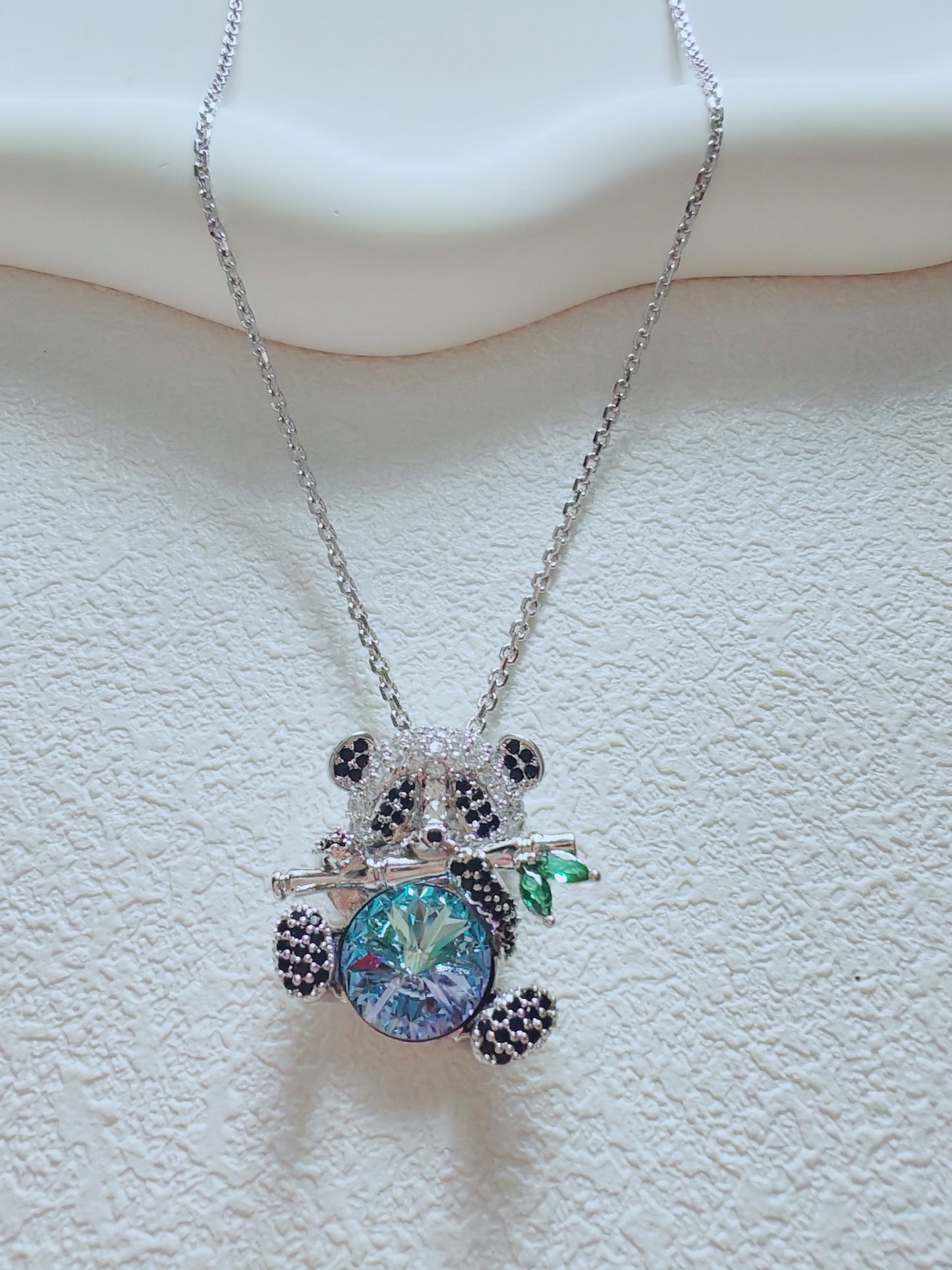 Sparkling Crystal Panda Pendant Necklace