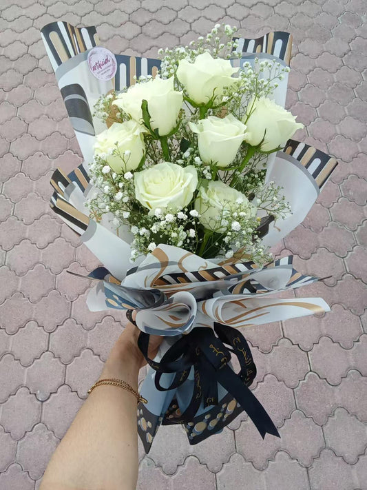 White Roses Bouquet Flowers