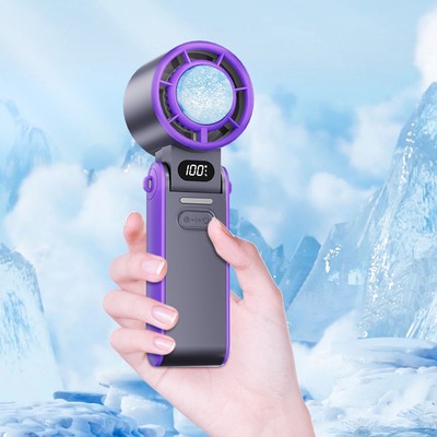 Handheld Air Cooler Fan, Desk Fan with 3 Speeds, Portable Ice-pack Effect Personal Fan for Camping, Quiet Cooling Fan for Home, Office, Outdoor