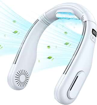 Portable Neck Fan with Large Cooling Plate, Neck Air Conditioner 360° Cooling Fans That Blow Cold Air to Back, Wearable Personal AC Quiet 6000mAh Rechargeable,3 Speeds/Refrigerations for Travel Office