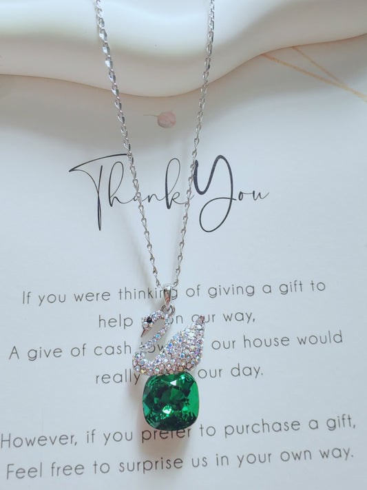 Sterling 925 Silver Love Swan Pendant Necklace