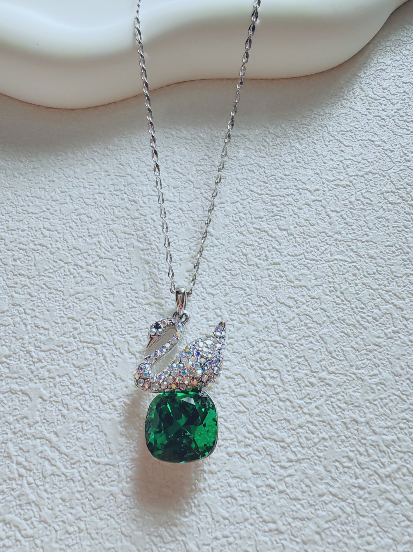 Sterling 925 Silver Love Swan Pendant Necklace