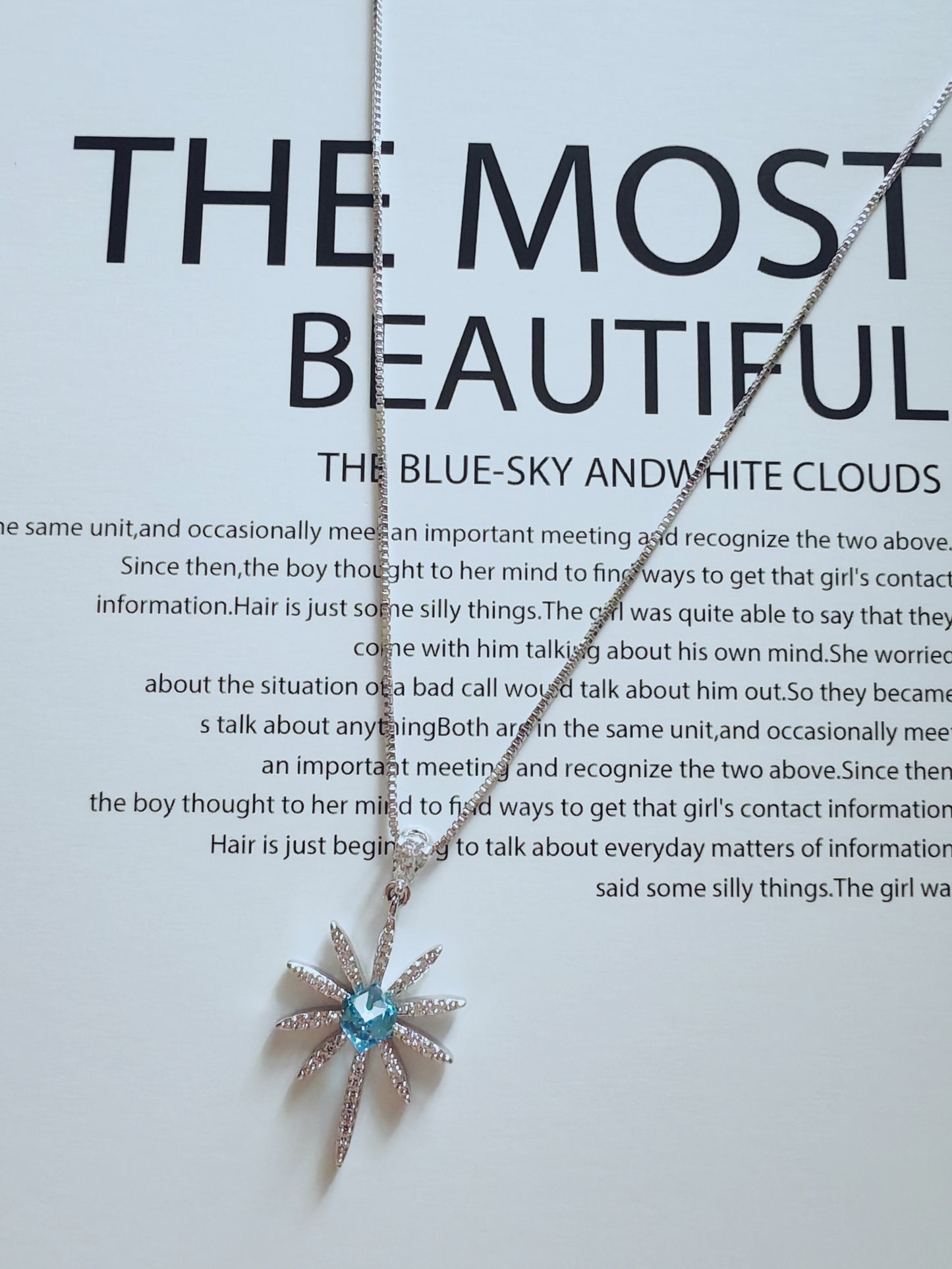 Blue Radiance Starburst Pendant Necklace