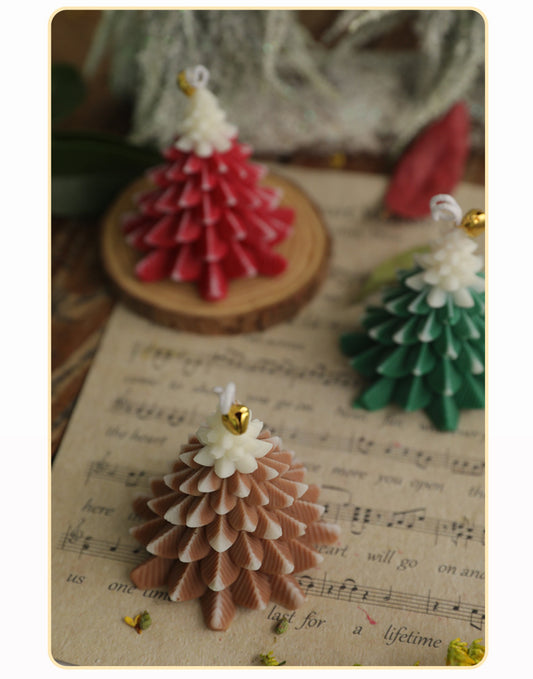 Christmas tree handmade candle ornaments
