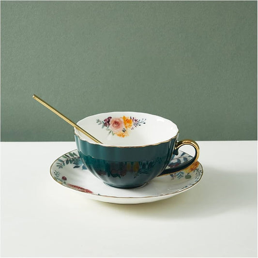 Bone China Cup and Saucer Set Ceramic Tea