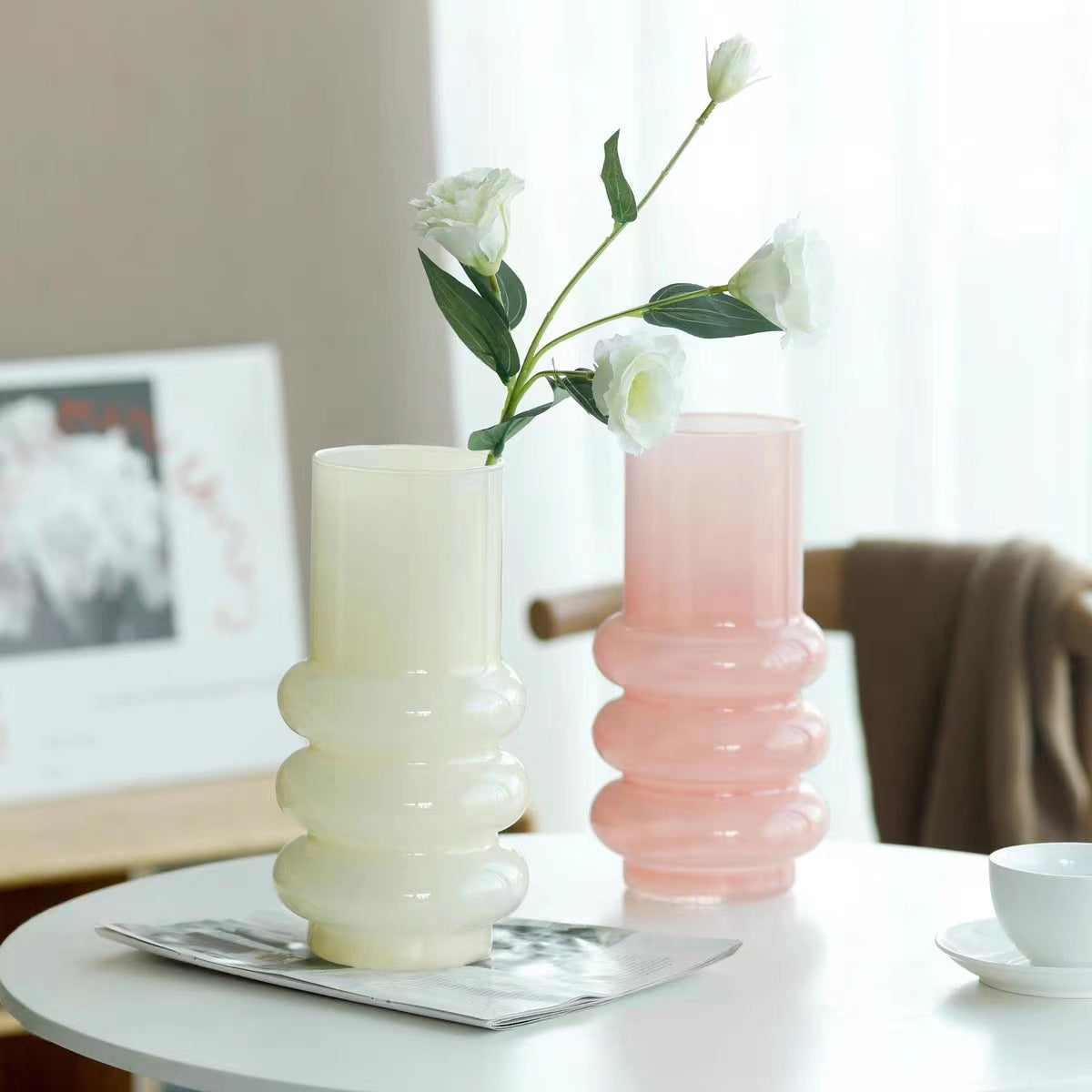 Colored Glass Hydroponic Flower Vase