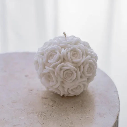 Decorative Flower Rose Scented Candle - Rose Flower Candle - Nature Soy Wax & Essential Oil Candle