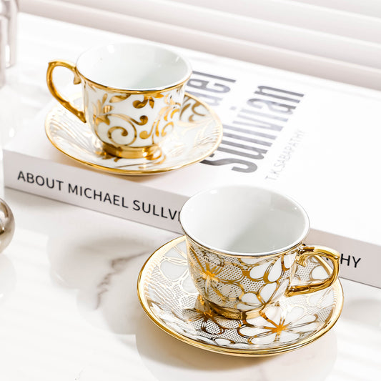 European Style Coffee Cup Vintage Designs Porcelain Tea