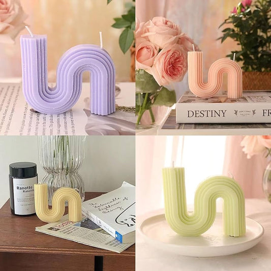 Home decorative candle U-Shaped geometric