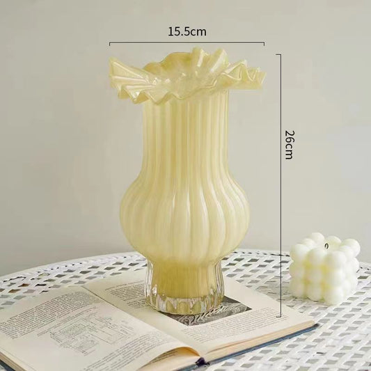 Yellow Fenton Glass Vase