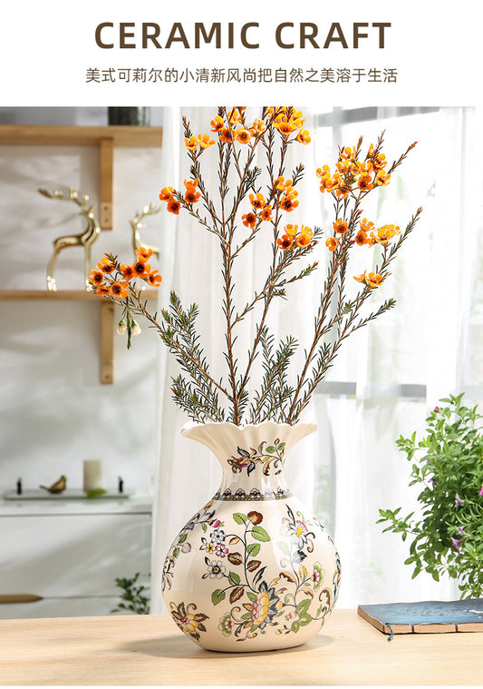 Flower Vase Ceramic, White Money Bag Shape Vase