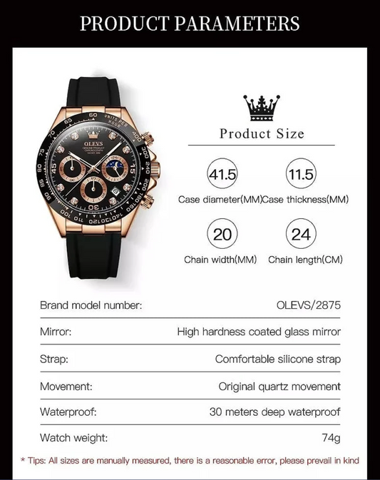 OLEVS 2875 Chronograph Watch Luxury Sport