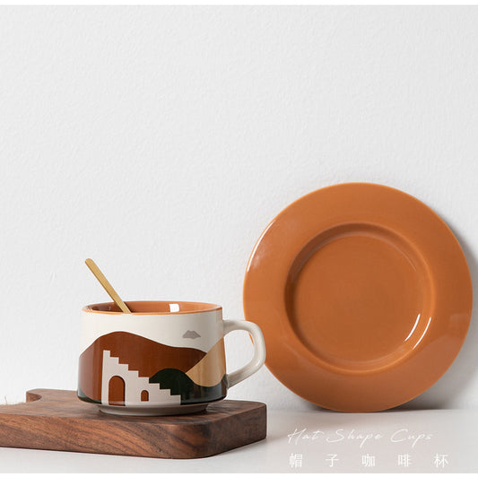 Oasis Coffee Cup & Saucer - Ceramic