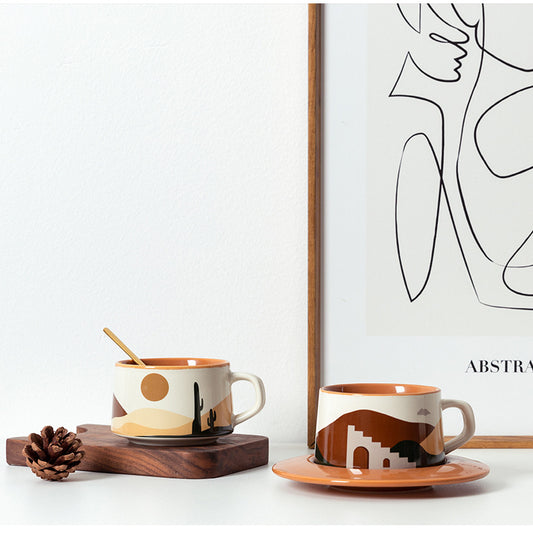 Oasis Coffee Cup & Saucer - Ceramic
