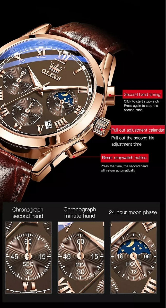 Olevs Watch 2871 Luxury Fashion Quartz Analog Watch