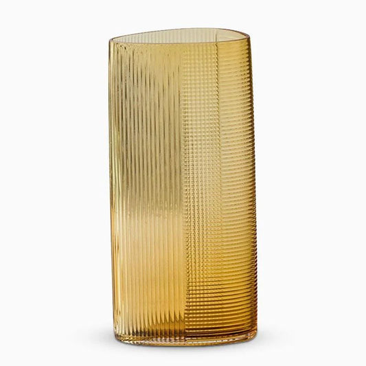 Ombre Ribbed Big Glass Vase