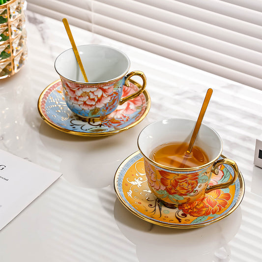 Perfk Ceramic Coffee Cup and Saucer 7oz Espresso Cup