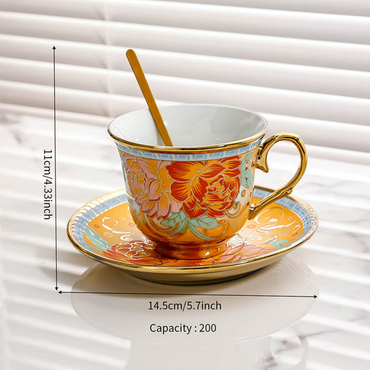 Perfk Ceramic Coffee Cup and Saucer 7oz Espresso Cup