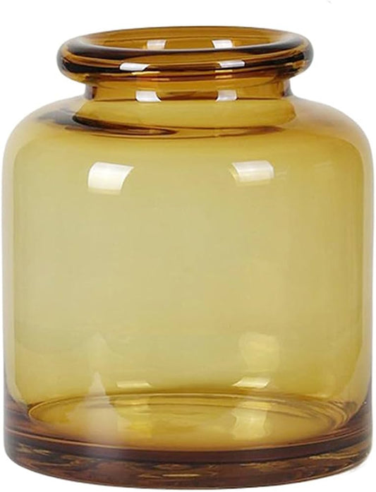 Poe Large Amber Glass Vase