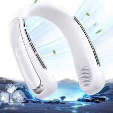 Portable Neck Fan with Large Cooling Plate, Neck Air Conditioner 360° Cooling Fans That Blow Cold Air to Back, Wearable Personal AC Quiet 6000mAh Rechargeable,3 Speeds/Refrigerations for Travel Office