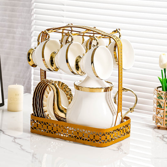 RYGVPR Porcelain Cups and Saucers Set Porcelain