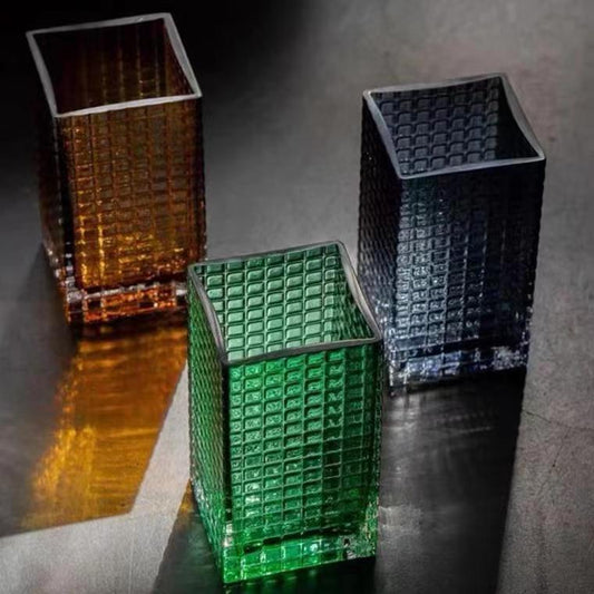 Square Glass Vase,Premium Side Table Vase