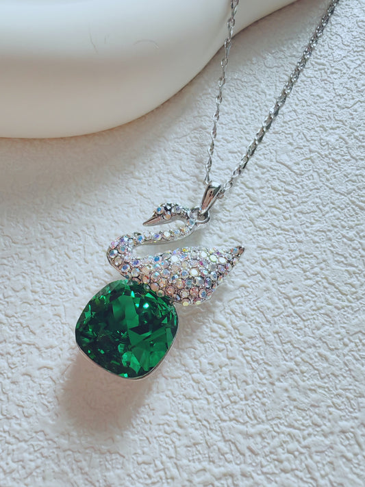 Sterling  925 Silver Love Swan Pendant Necklace