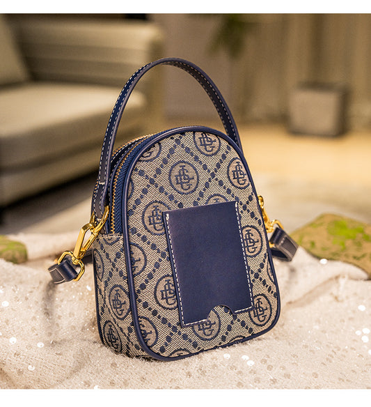 Versatile And Fashionable Custom Embroidered Shoulder Crossbody Small Round Bag