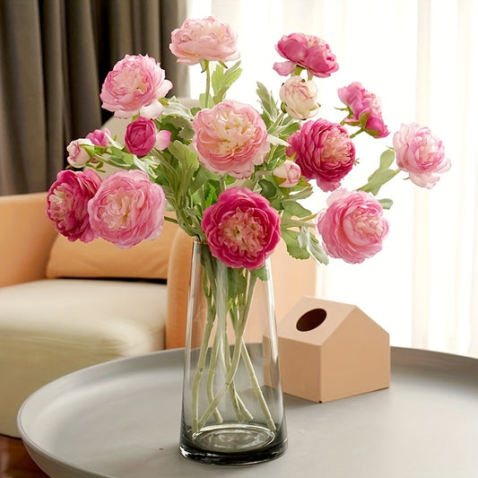 Pink & Cream Artificial Ranunculus stem
